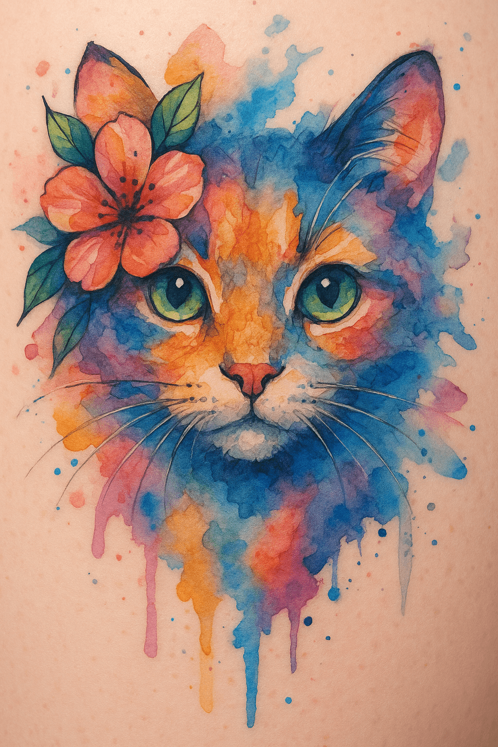 Watercolor tattoo by Luna Black